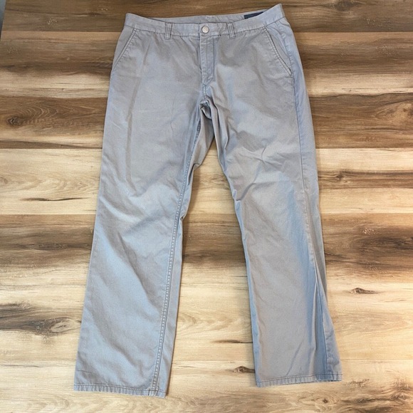 Bonobos Pants Mens 36 x 30 Gray Washed Chinos Straight Leg Cotton - Picture 1 of 8